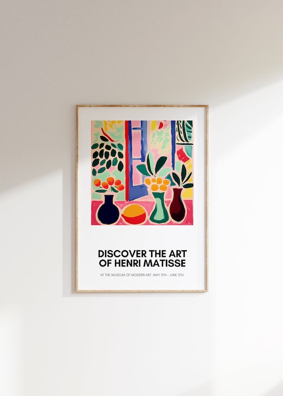 Henri Matisse Window Three Vases Museum Exhibition Colorful Poster
