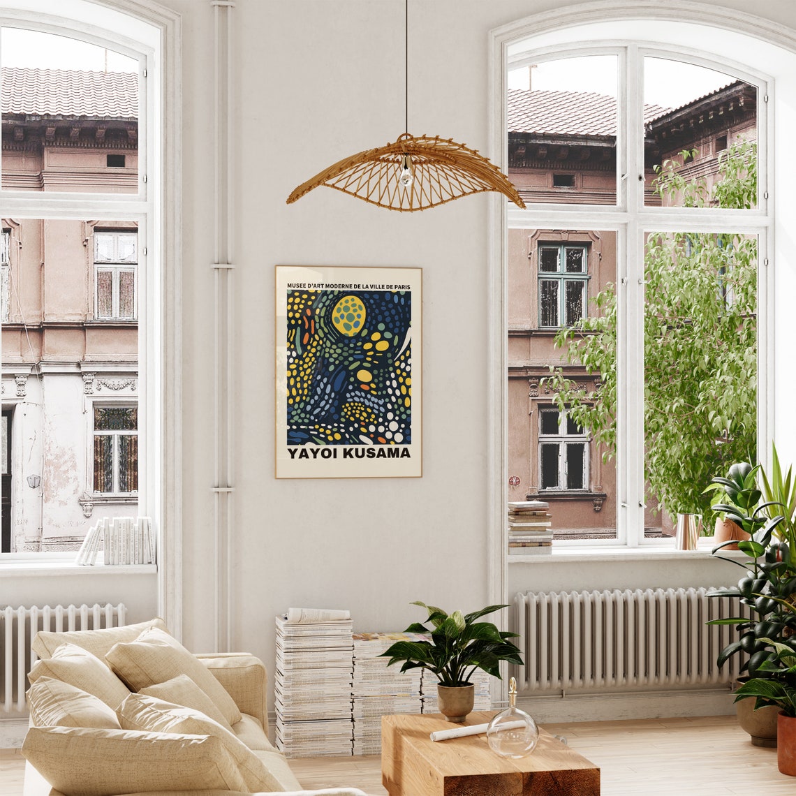 Yayoi Kusama Paris Abstract Blue Dots Painting Exhibition Poster - Image 3