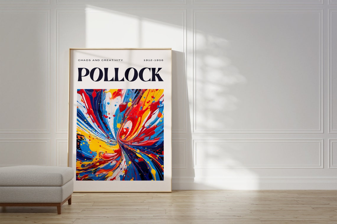 Jackson Pollock Chaos Creativity Colorful Swirling Paint Art Poster