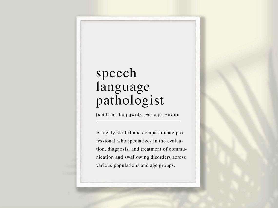 Speech Language Pathologist SLP Definition Appreciation Poster