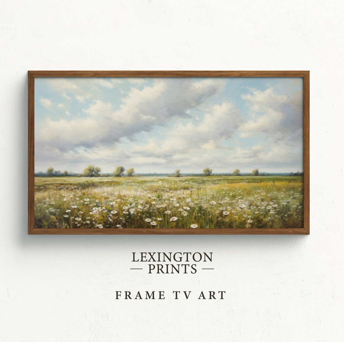Spring Wildflower Field Under Blue Sky Blooming Frame TV Art Poster - Image 5