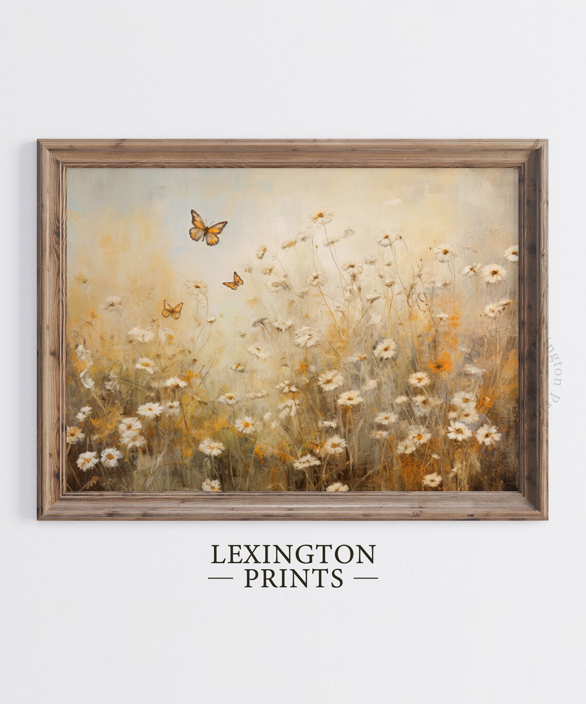 Wildflower Meadow Butterflies Warm Spring Vintage Floral Poster - Image 2