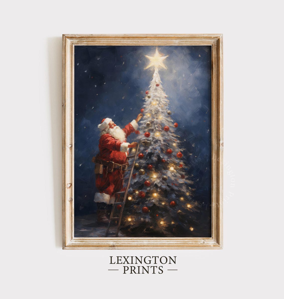Santa Christmas Tree Christmas Wall Art Christmas Painting Christmas Santa Holiday Art Winter Print Santa Christmas Print Seasonal Decor 415 - Image 6