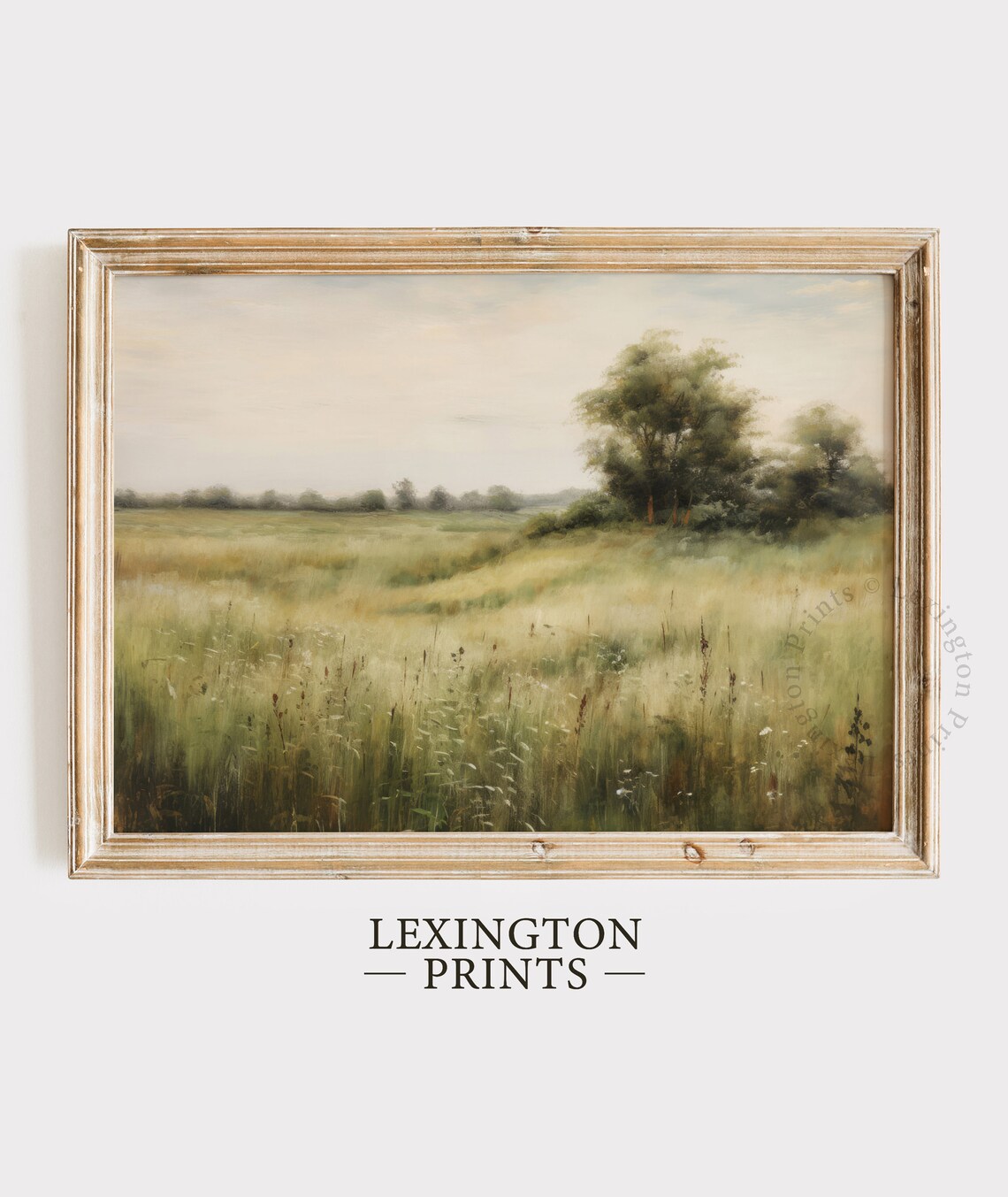 Moody Wildflower Field Vintage Landscape Art Print - Image 8