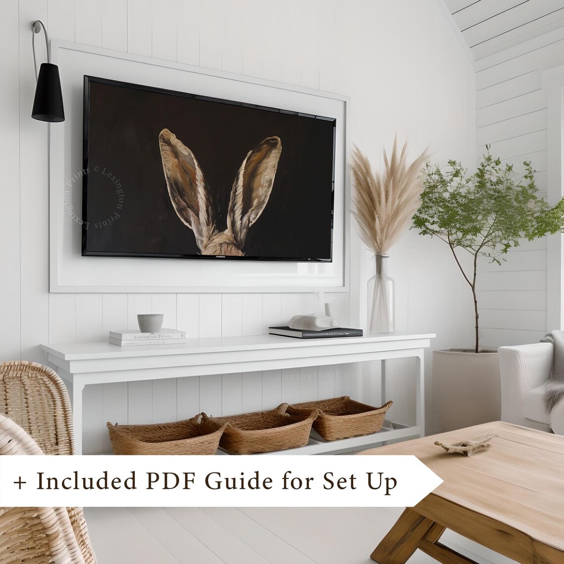 Easter Bunny Ears Dark Moody Minimalist Spring Painting Poster - Image 8