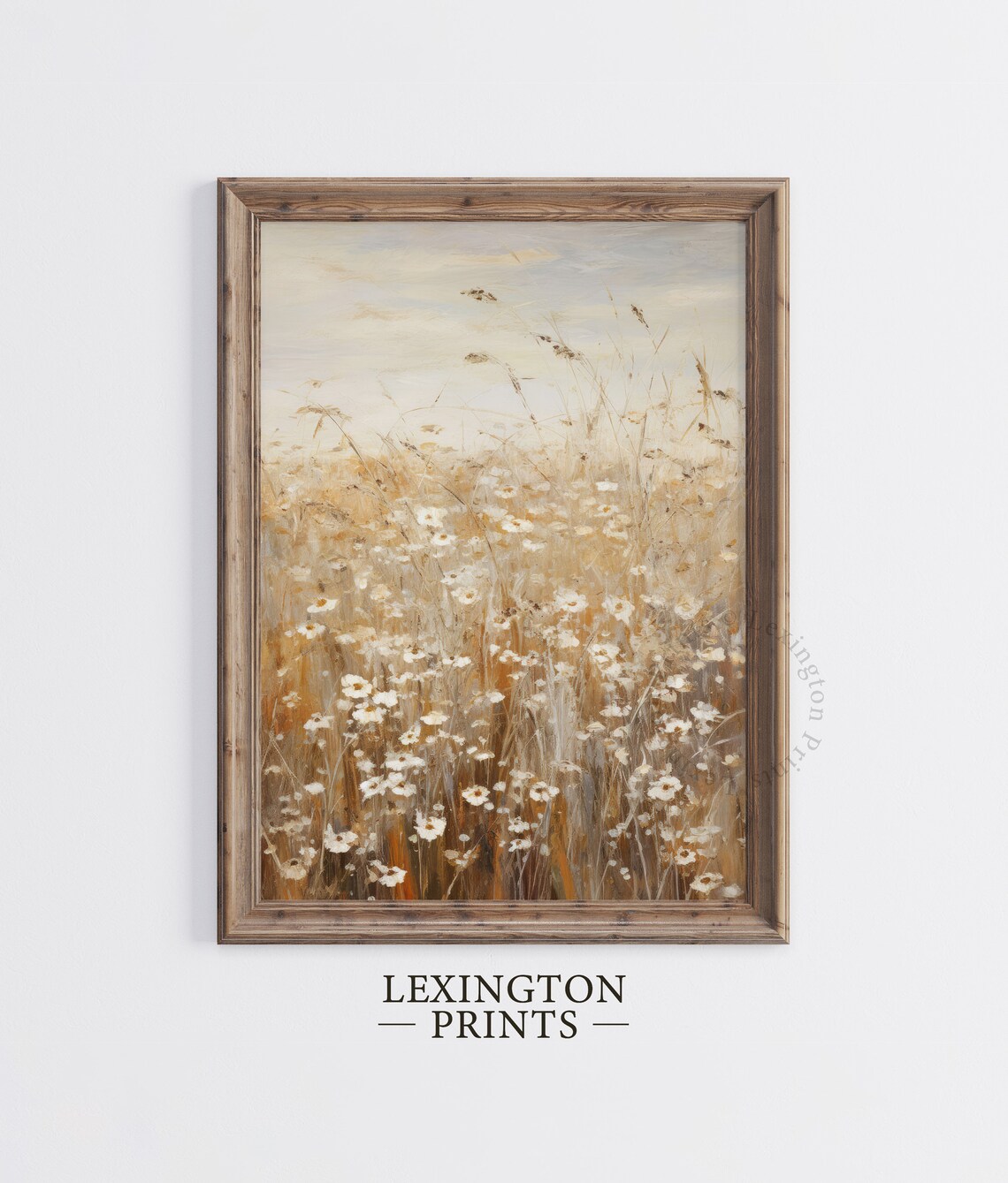 Moody Wildflower Meadow Tall Grasses Neutral Botanical Wall Art - Image 4