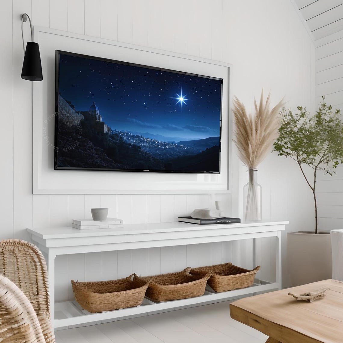 Nativity Star Christmas Tv Art Frame Tv Art Christian Tv Art Biblical City Wall Art Christmas Star Tv Art Holiday Home Decor 941 - Image 7