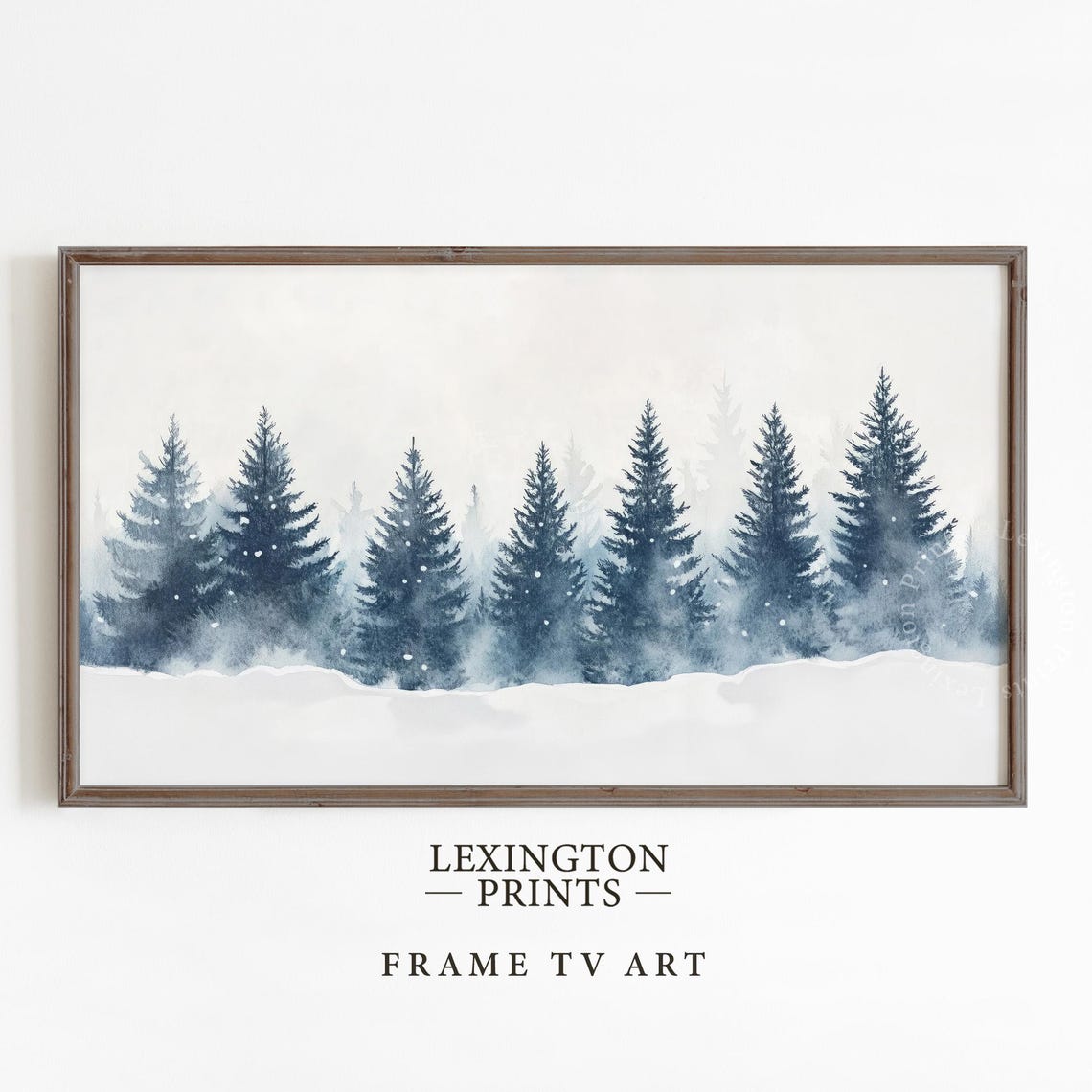 White Winter Forest with Frosted Pines Serene Frame TV Art Print - Image 5