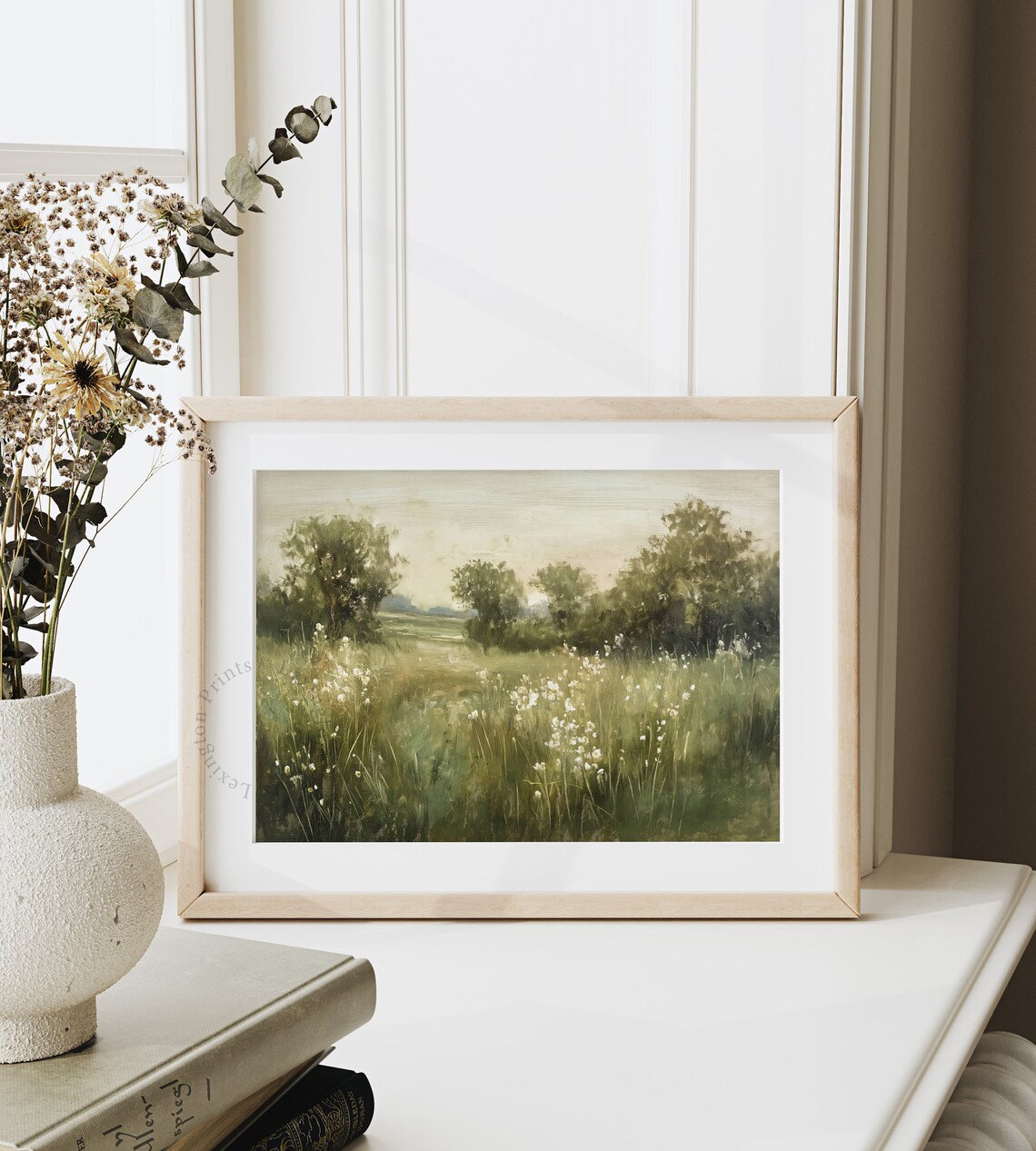 Summer Meadow Wildflowers Green Countryside Landscape Poster - Image 4