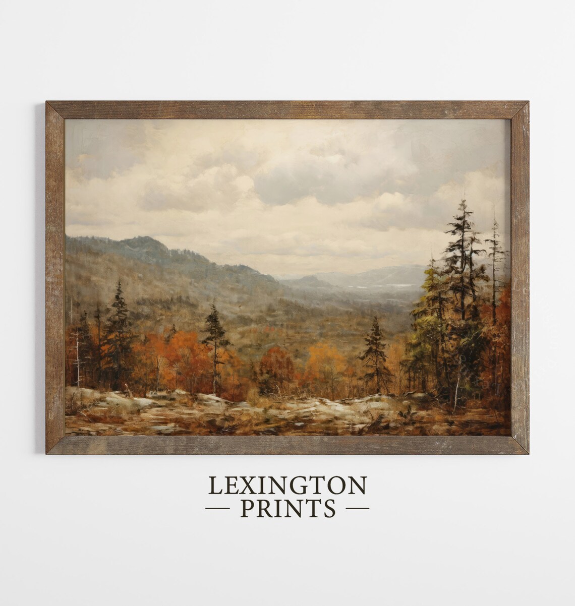 Autumn Mountain Valley Fall Foliage Vintage Oil Painting Poster - Image 4