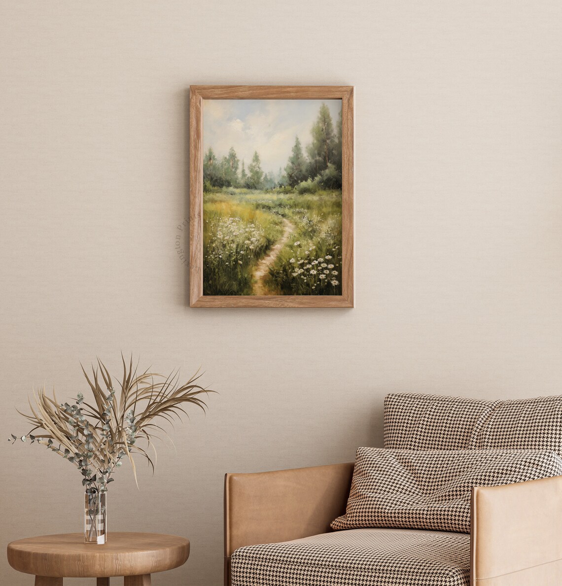 Wildflower Meadow Path Forest Vintage Landscape Painting Poster - Image 3