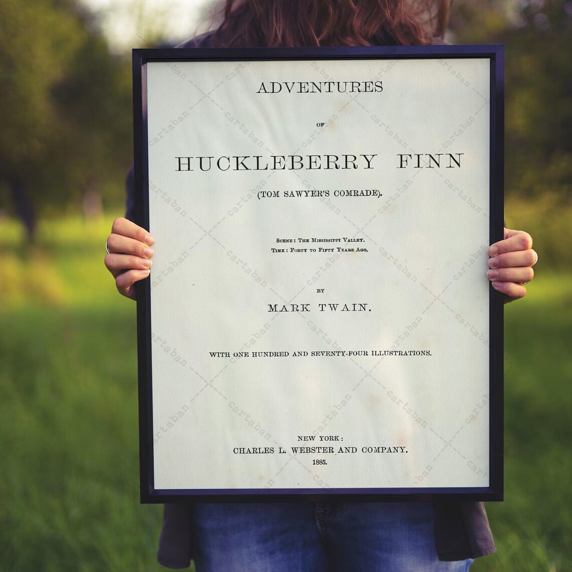 Adventures Of Huckleberry Finn Mark Twain 1885 Title Page Book Poster - Image 4