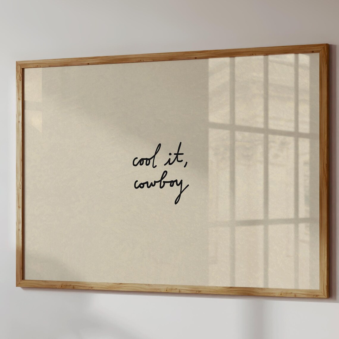 Cool It Cowboy Handwritten Script Western Funny Minimalist Quote Poster