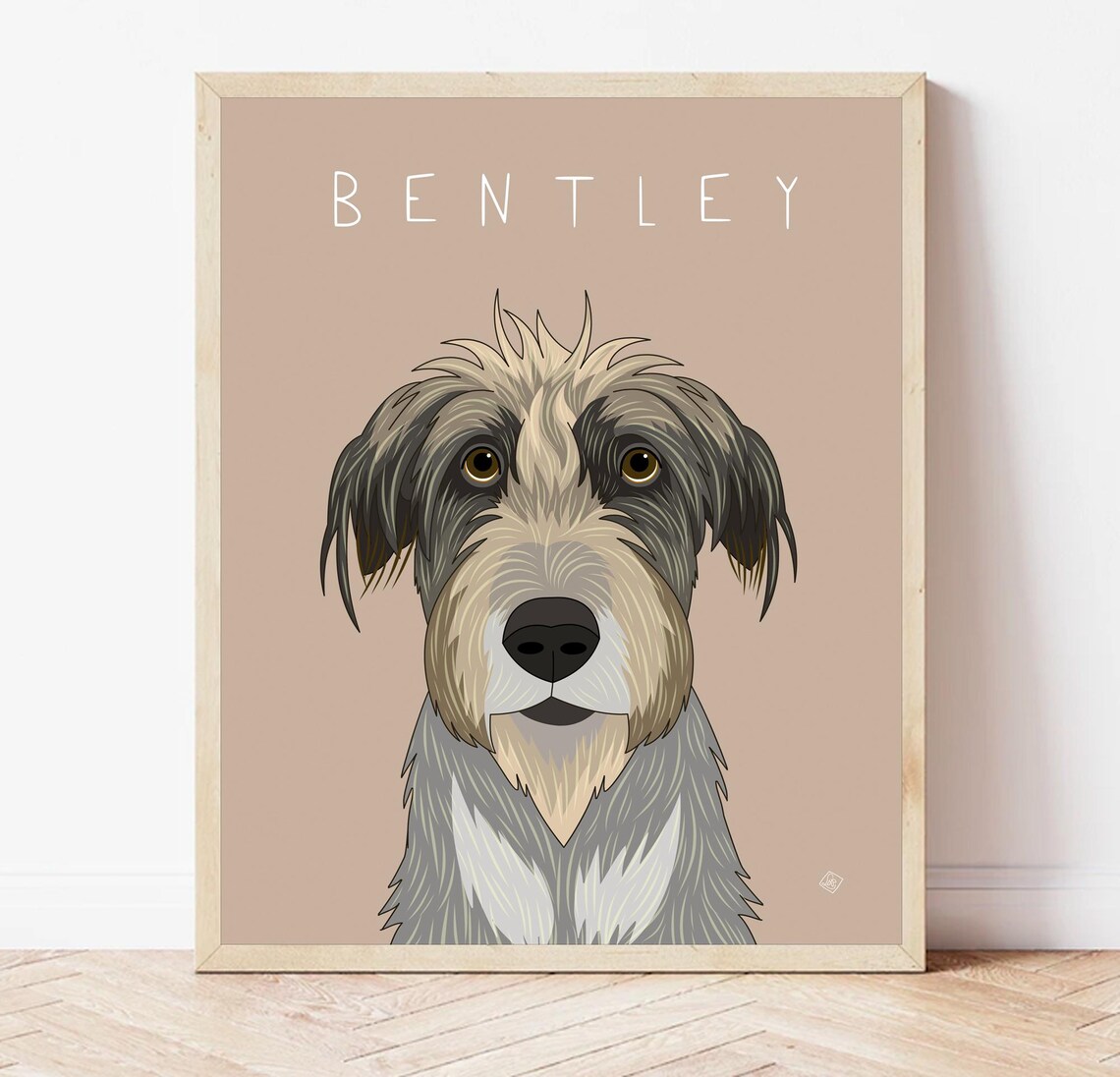 Rosie Chocolate Brown Dog Named Portrait Custom Dog Art Poster - Image 4