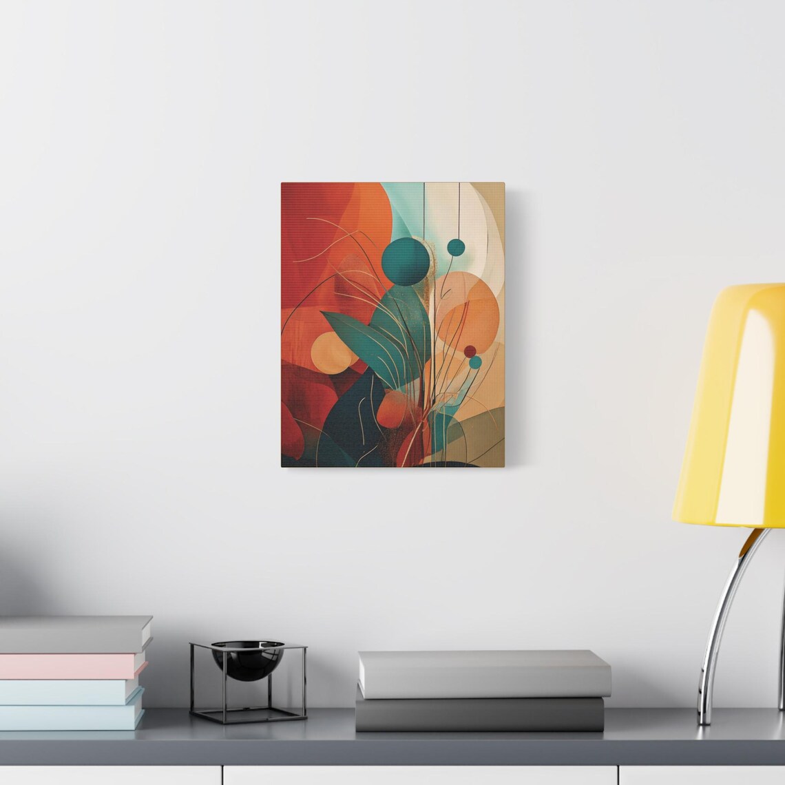 Abstract Terracotta Geometric Design, Minimalist Modern - Image 2