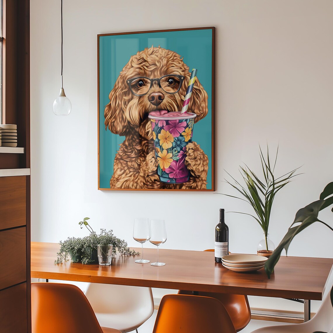 Cockapoo Drinking Smoothie, Funny Dog Gift Print - Image 4