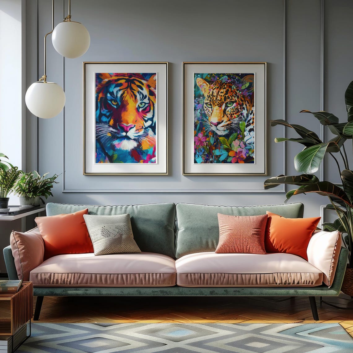 Tiger Face in Bright Colorful Abstract Paint Wildlife Poster - Image 5