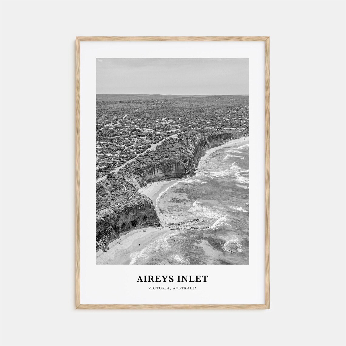 Aireys Inlet Victoria Cliffs Aerial Beach View Travel Poster