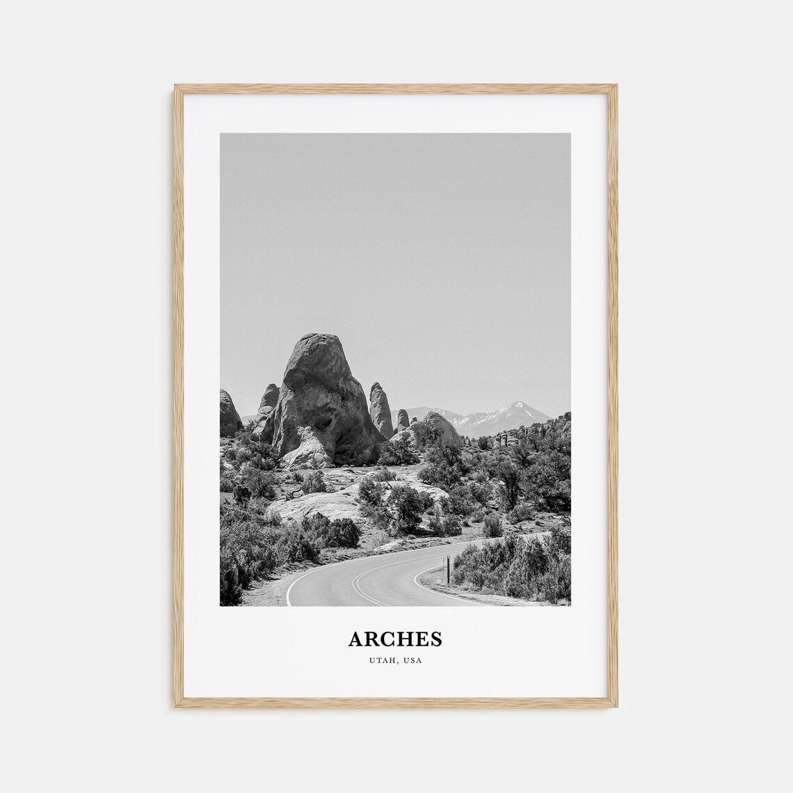 Arches Utah National Park Sandstone Towers Winding Road Black Poster