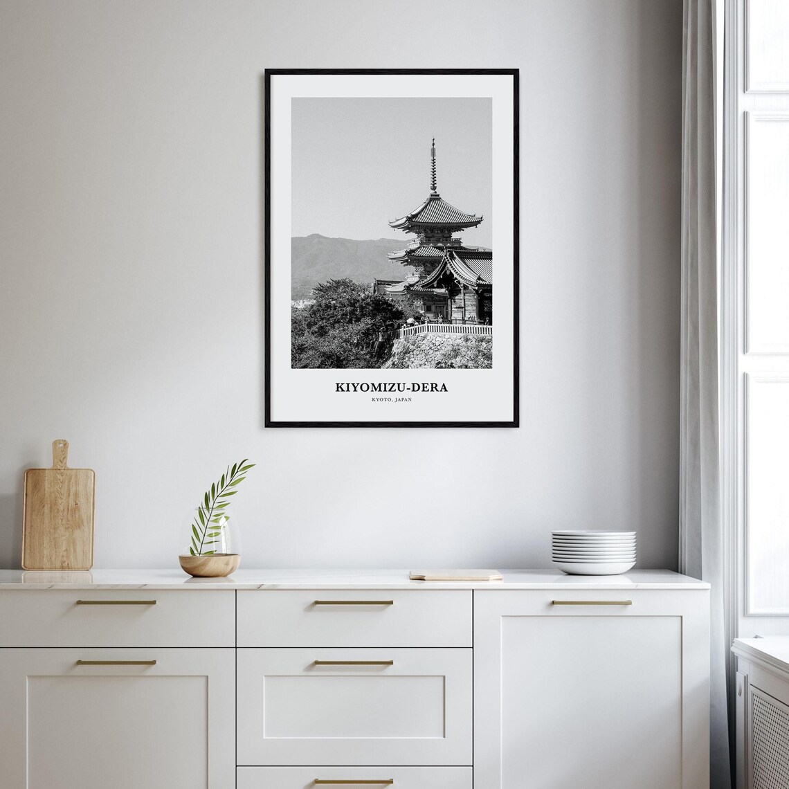 Kiyomizu-dera Kyoto Japan Black and White Temple Pagoda Poster - Image 2