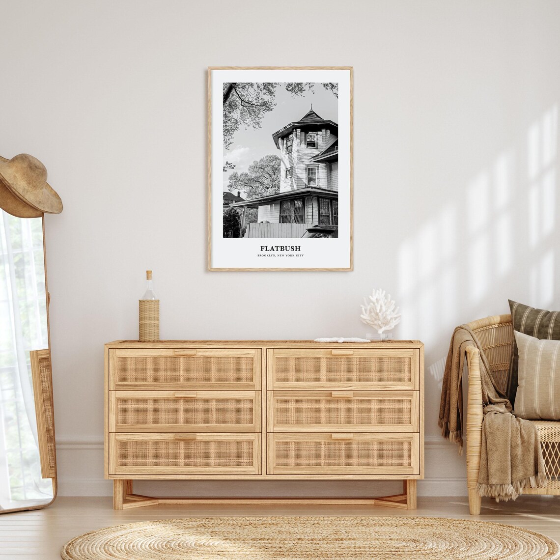 Flatbush Brooklyn Victorian House Black and White Photo Poster - Image 3