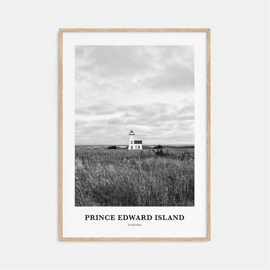 Prince Edward Island Canada Lighthouse Grass Meadow Scene Poster