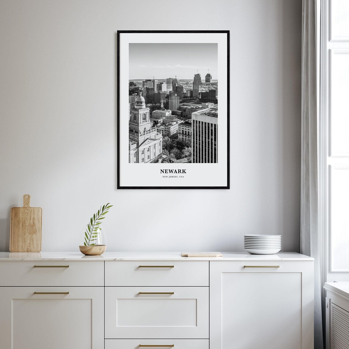 Newark New Jersey Downtown Skyline Panoramic Cityscape Poster - Image 2