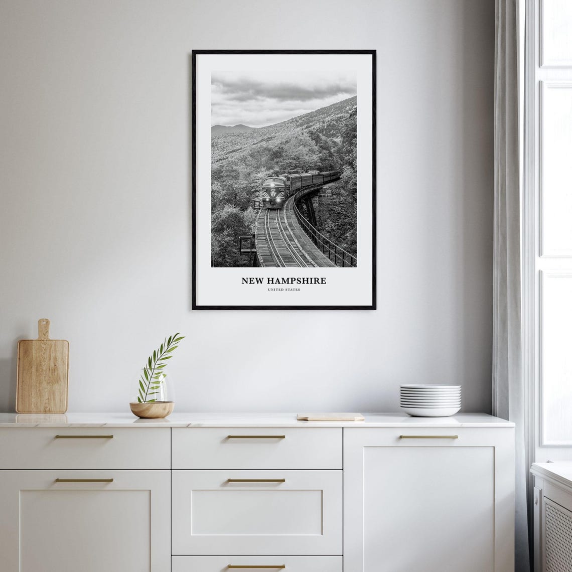 New Hampshire Wall Art New Hampshire Wall Decor New Hampshire Poster New Hampshire Home Decor New Hampshire Travel Gift Travel Print - Image 2