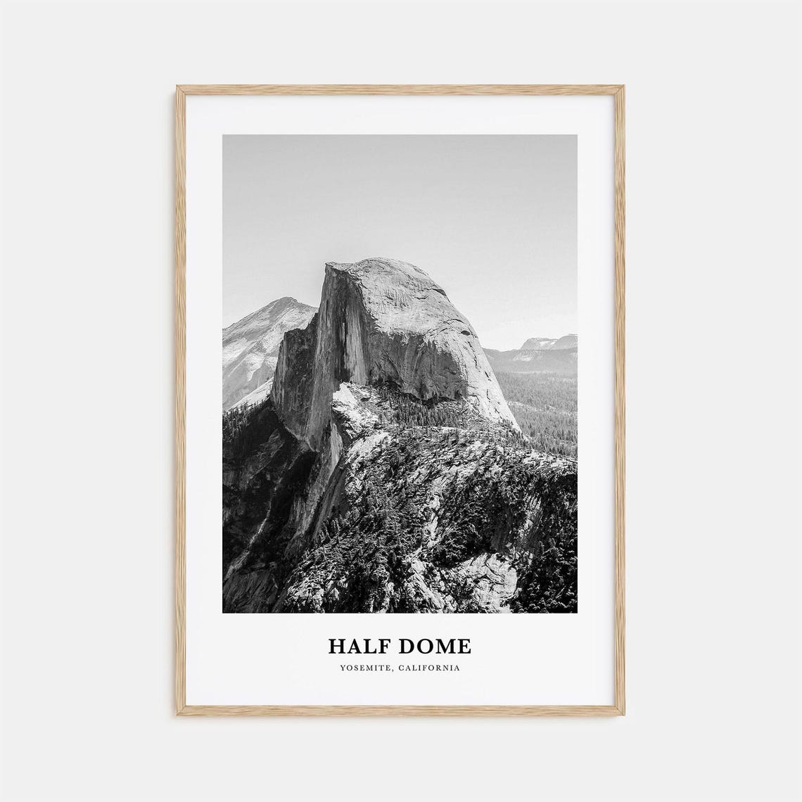 Half Dome Yosemite California Granite Peak Black White Poster