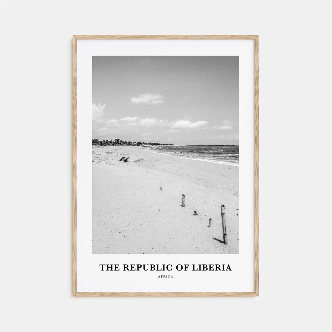 The Republic of Liberia Africa Beach Minimalist Travel Poster