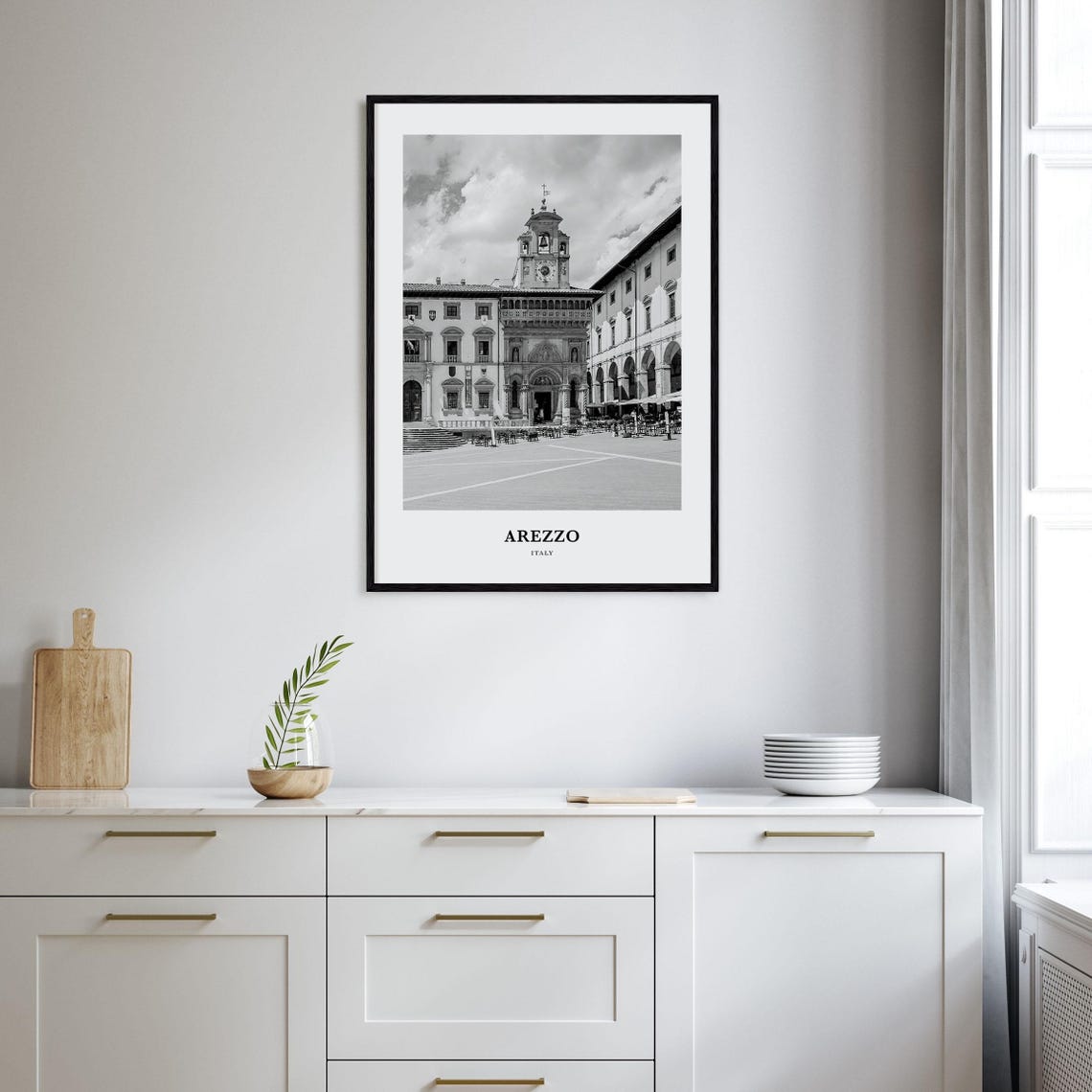 Arezzo Italy Historic Main Square Clock Tower Arcaded Palazzi Poster - Image 2