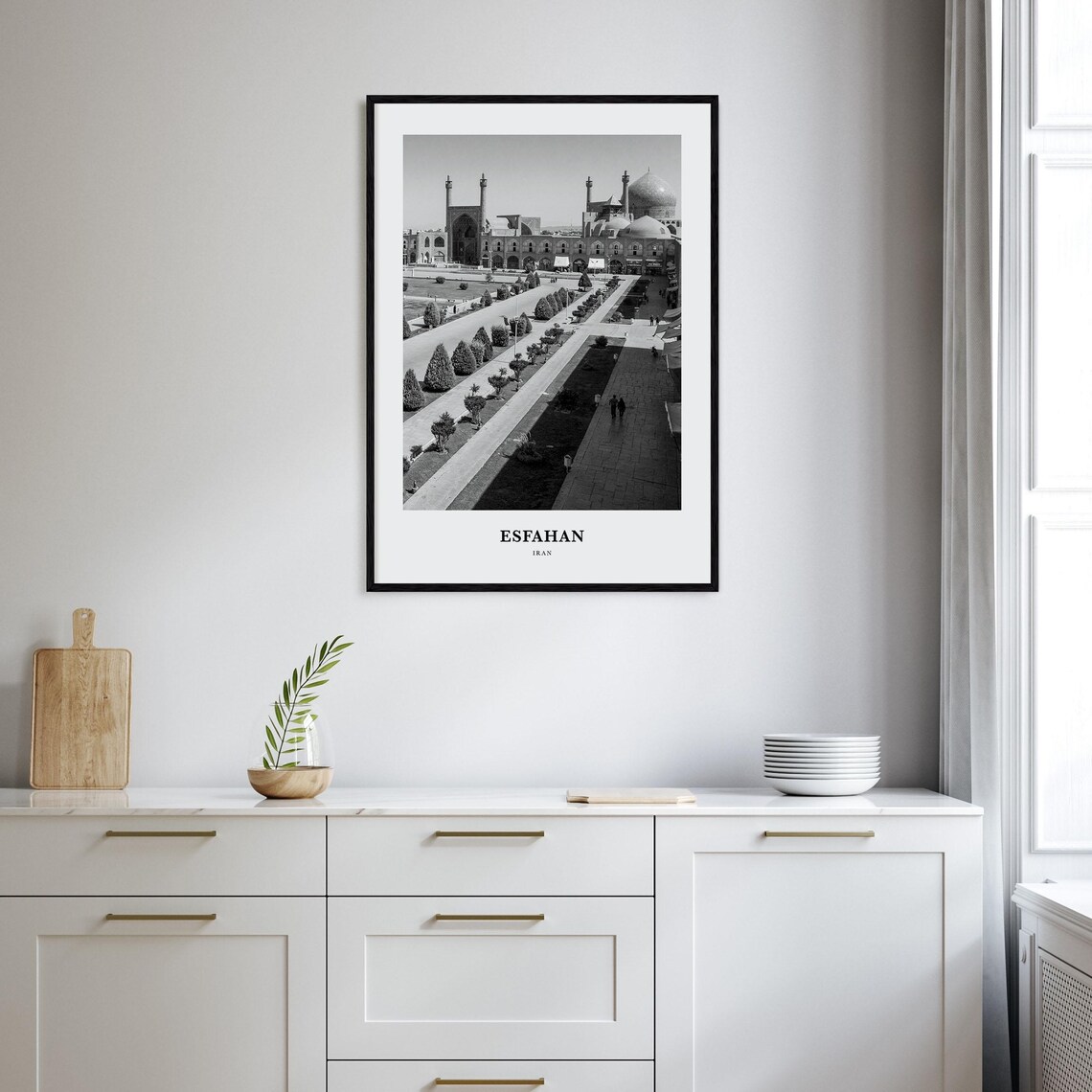 Esfahan Iran Naqsh-e Jahan Square Black and White Photo Poster - Image 2