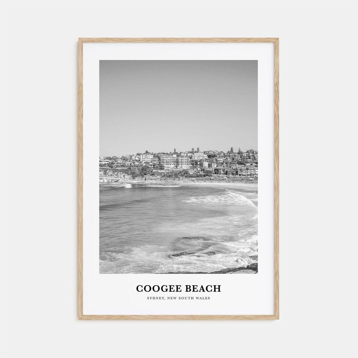Coogee Beach Sydney Ocean Waves Breaking on the Coastal Shore Poster