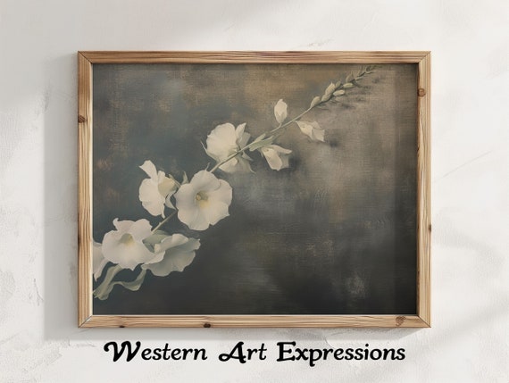 Neutral Floral Art Snapdragons Vintage Wall Botanical Print Antique Flower Decor Rustic Home Decoration
