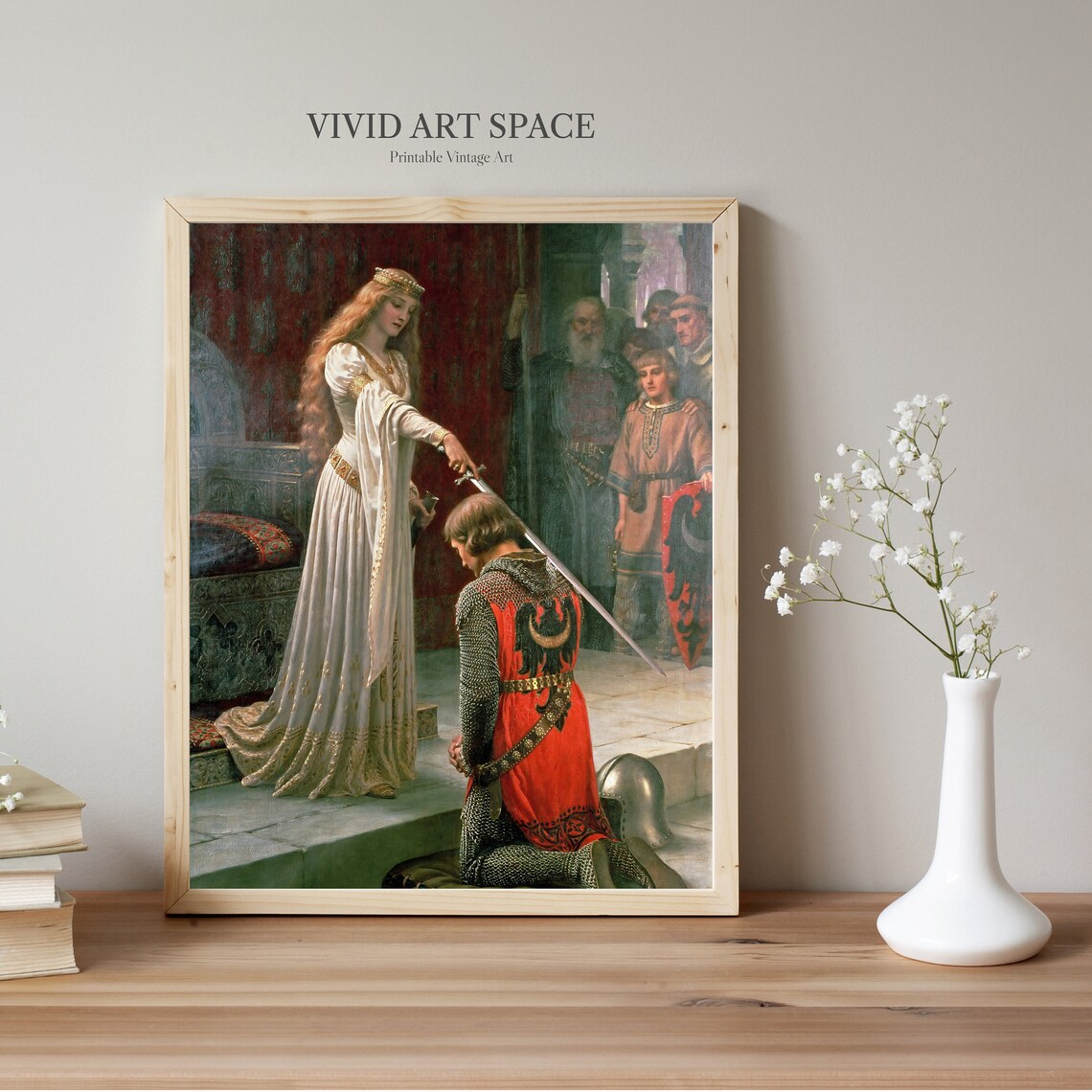 The Accolade Pre-Raphaelite Vintage Portrait Print - Image 2