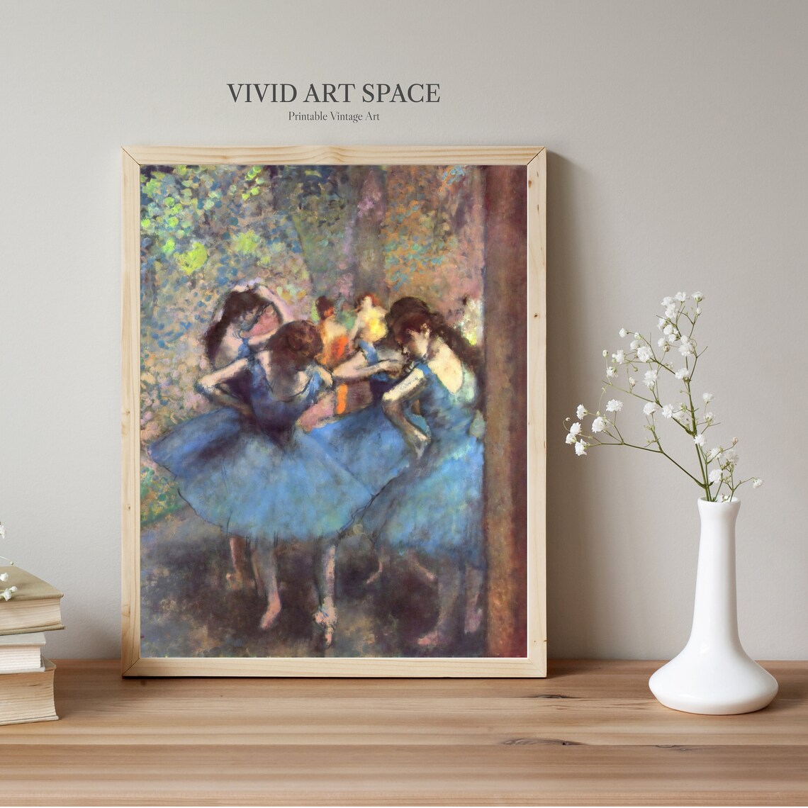 Edgar Degas Blue Dancers Impressionist Art Print - Image 3