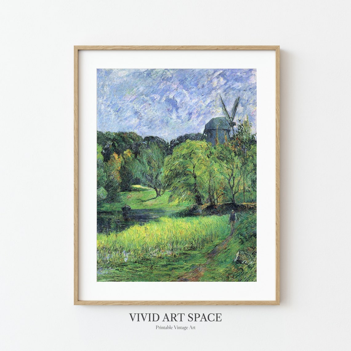 Gauguin The Queens Mill Pond Windmill Impressionist Painting Poster