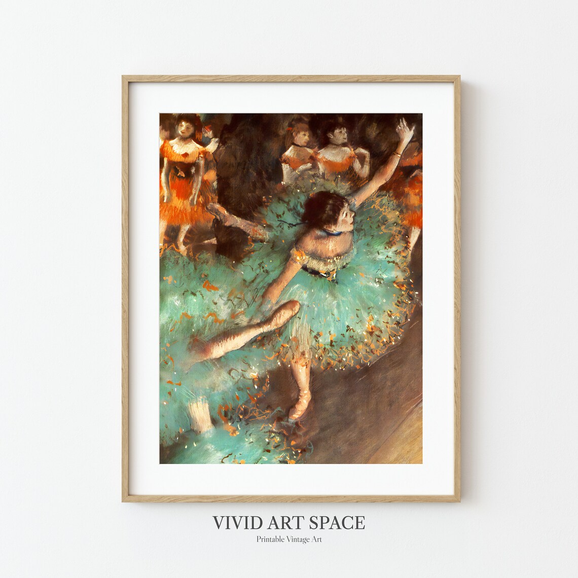 Edgar Degas Green Dancer Impressionist Ballet Art Print - Image 3