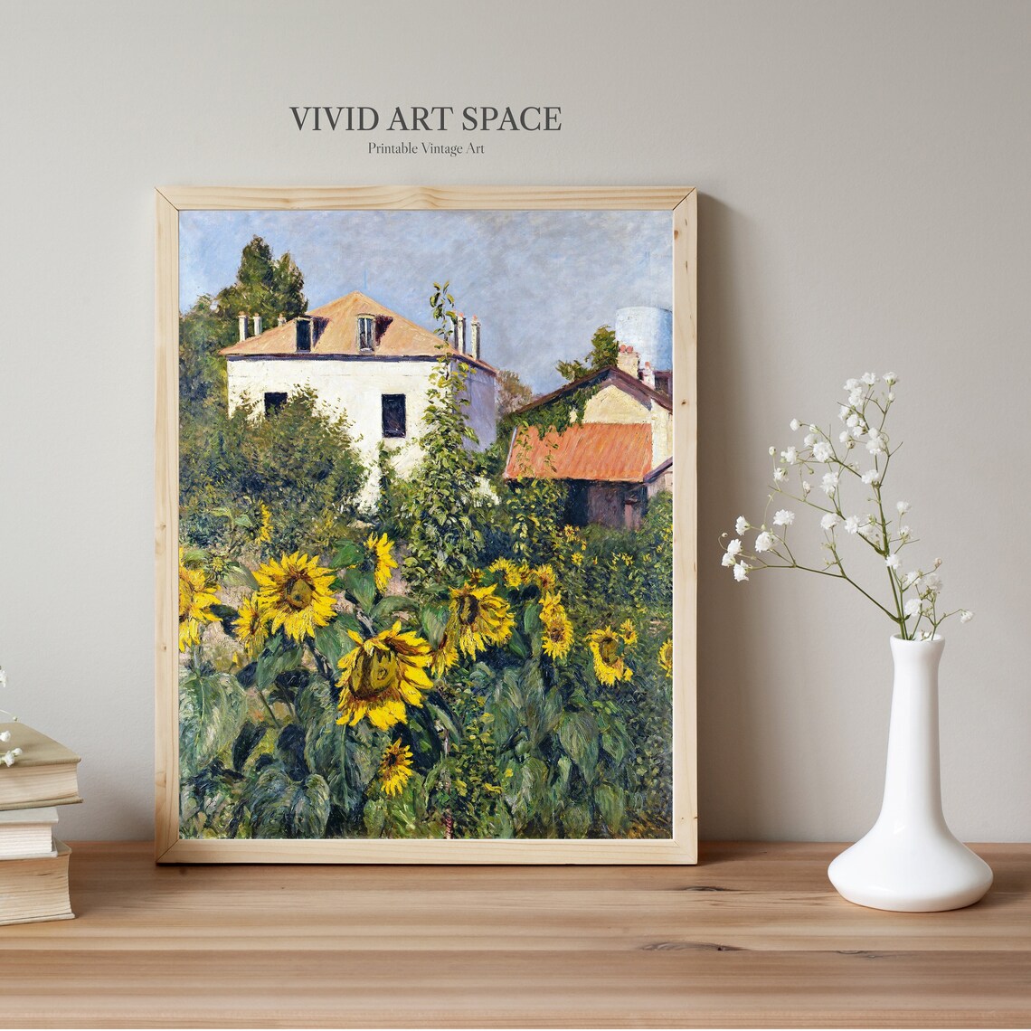 Sunflower Garden Cottage Victorian Botanical Painting Poster - Image 2