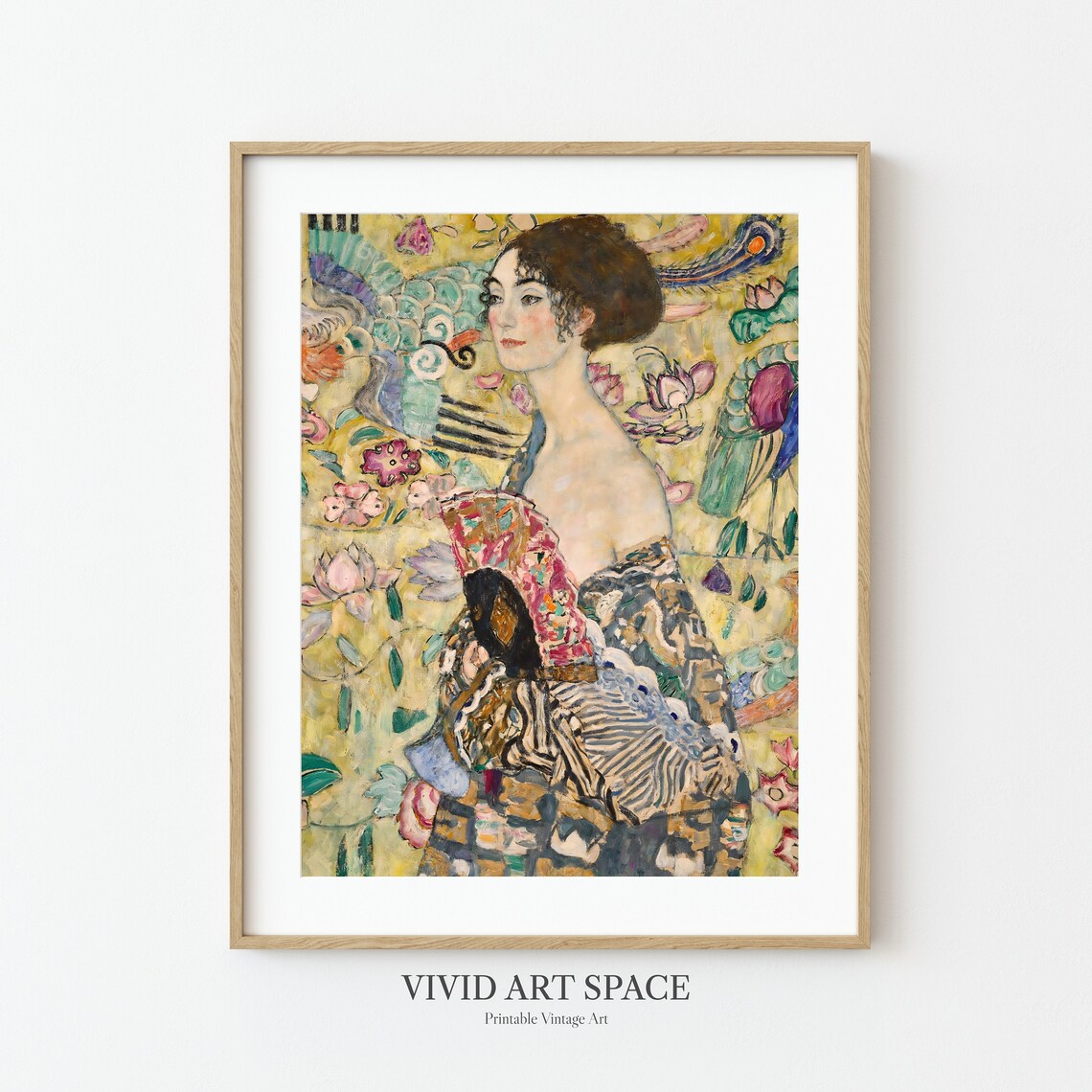 Gustav Klimt Lady With Fan Art Nouveau Art Print - Image 3