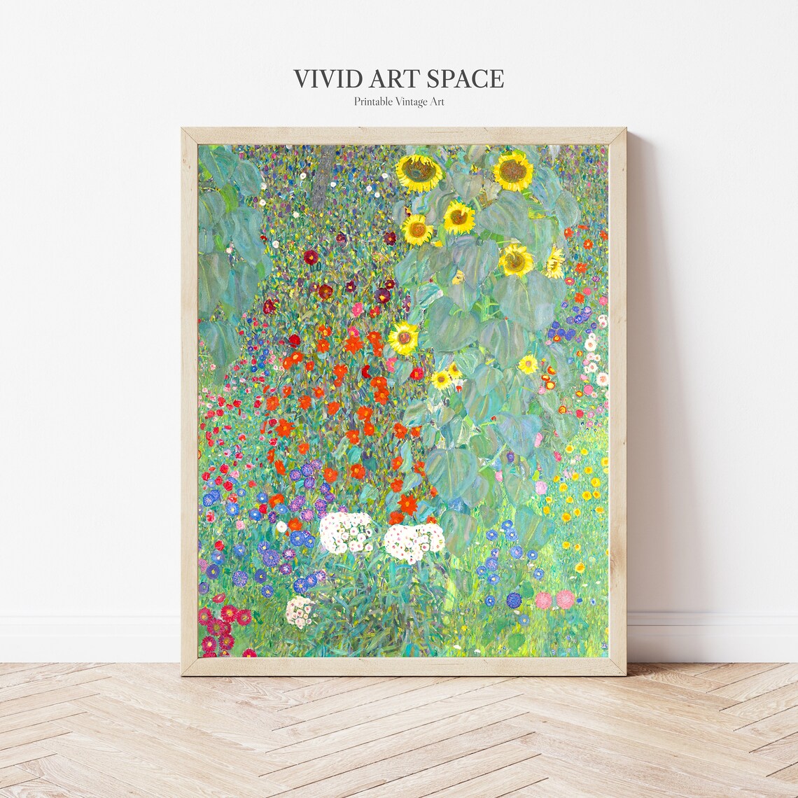 Gustav Klimt Farm Garden With Sunflowers, Art Nouveau - Image 2