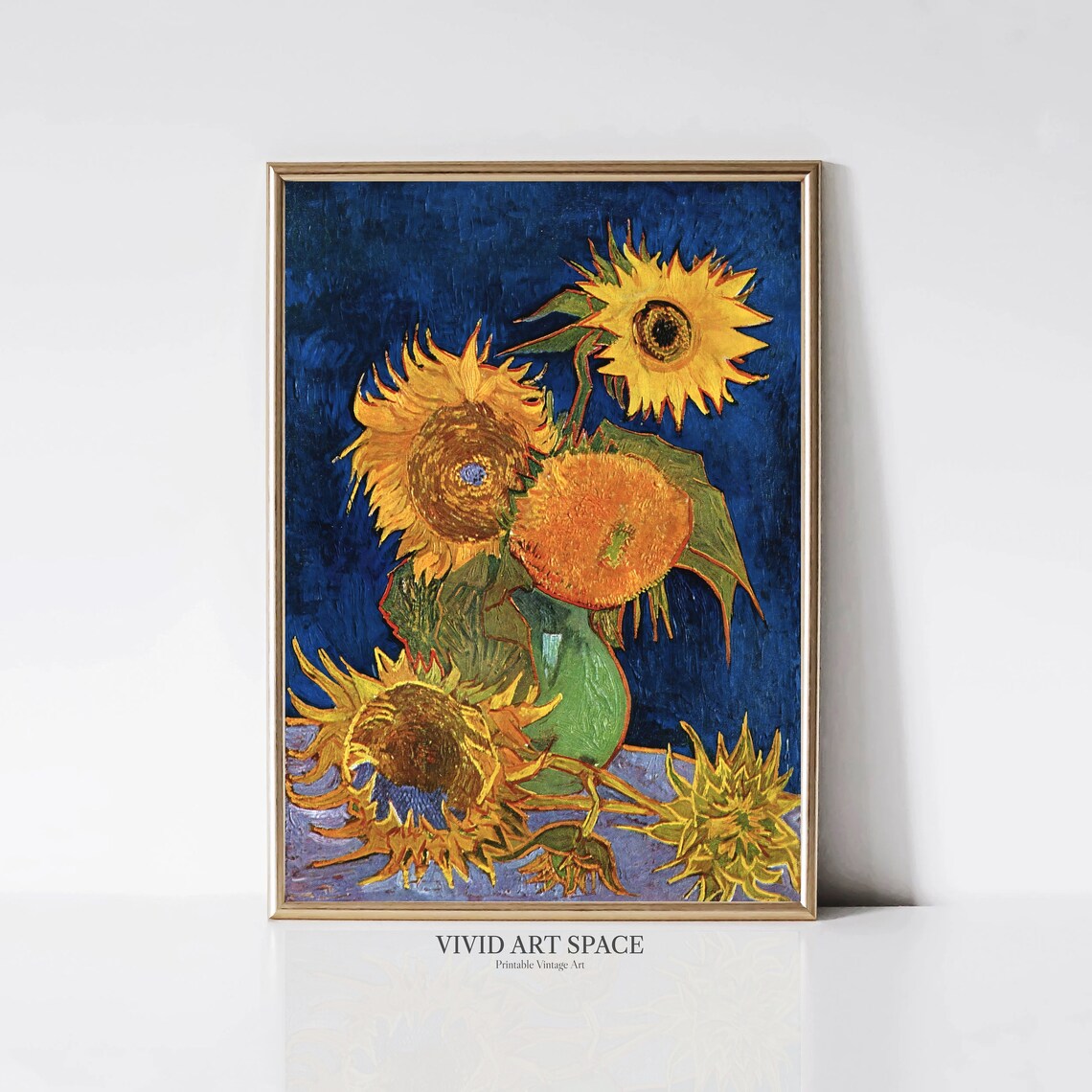 Six Sunflowers by Van Gogh, Postimpressionist Art Print