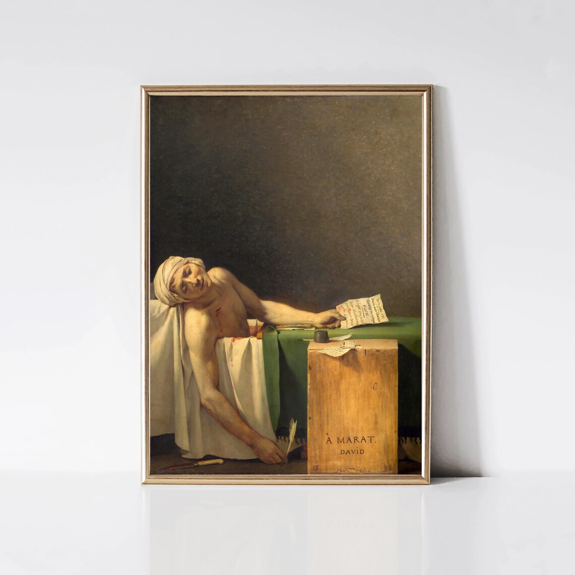 The Death Of Marat, Vintage Classical Art Print - Image 3