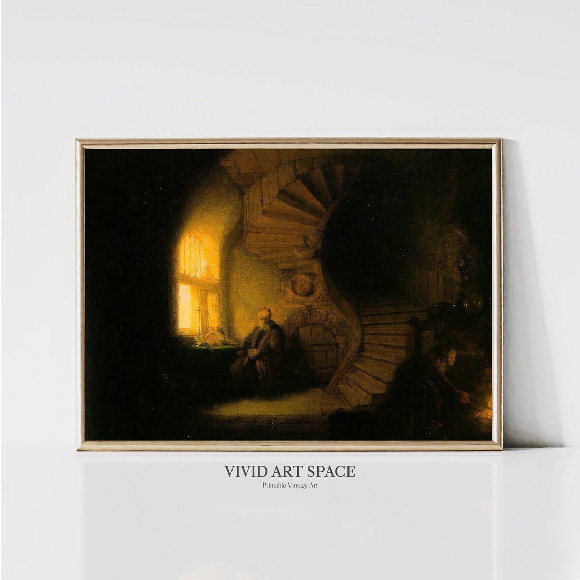 Rembrandt Philosopher In Meditation Art Print - Image 3
