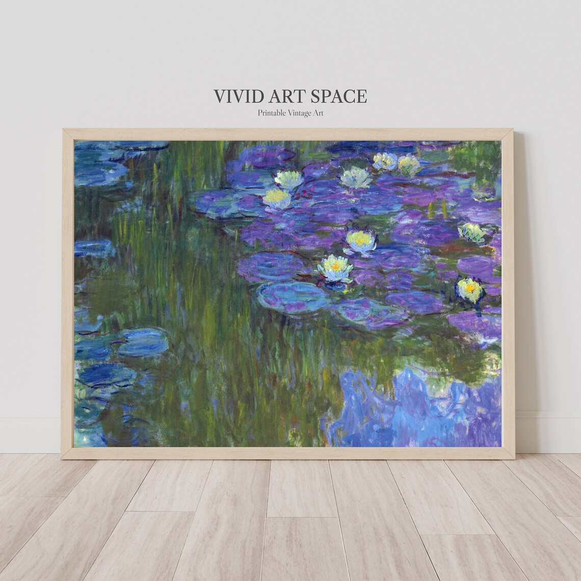 Monet Water Lilies, Impressionist Garden Art Print - Image 2