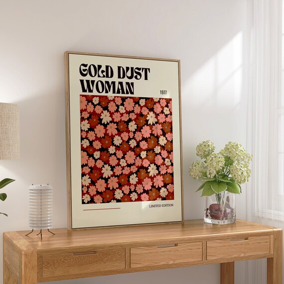 Gold Dust Woman 1977 Floral Limited Edition Music Poster Vintage Art