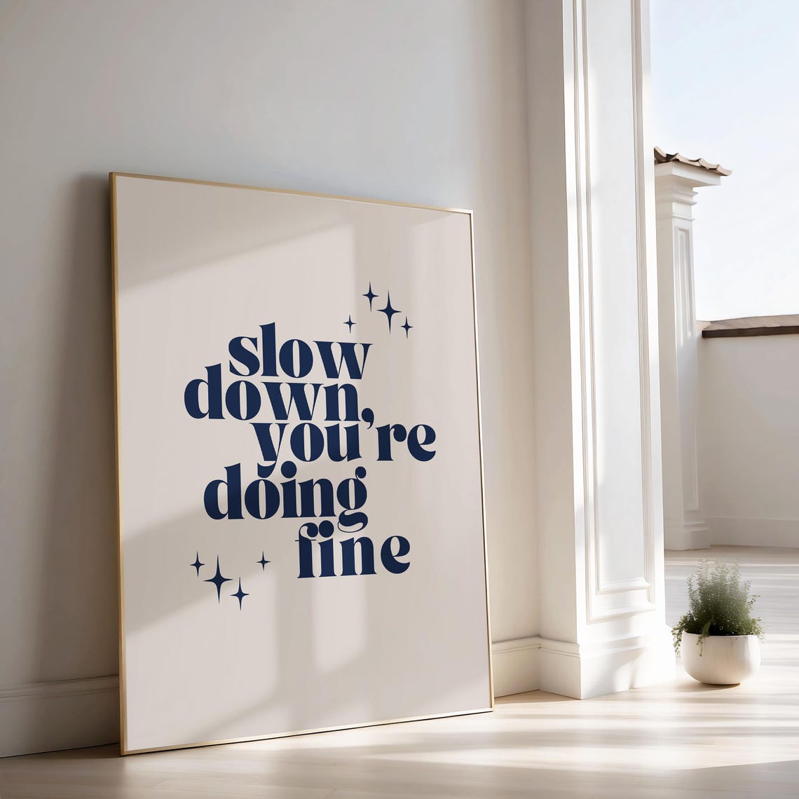 Navy Billy Joel Vienna Slow Down Youre Doing Fine Lyric Poster - Image 2