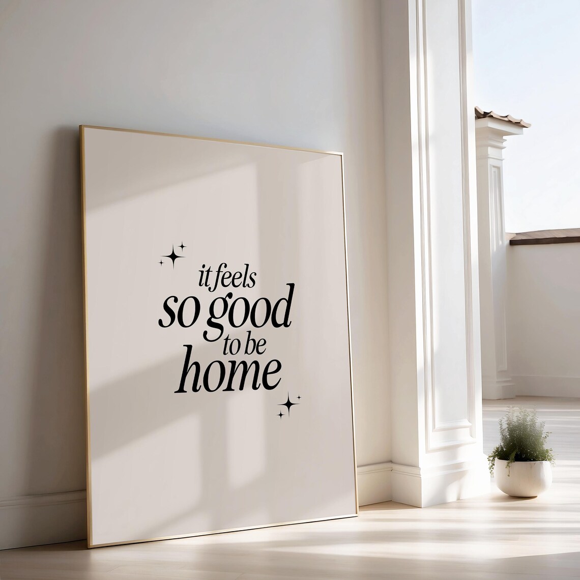 Good To Be Home Typography Wall Art, Neutral Poster - Image 3
