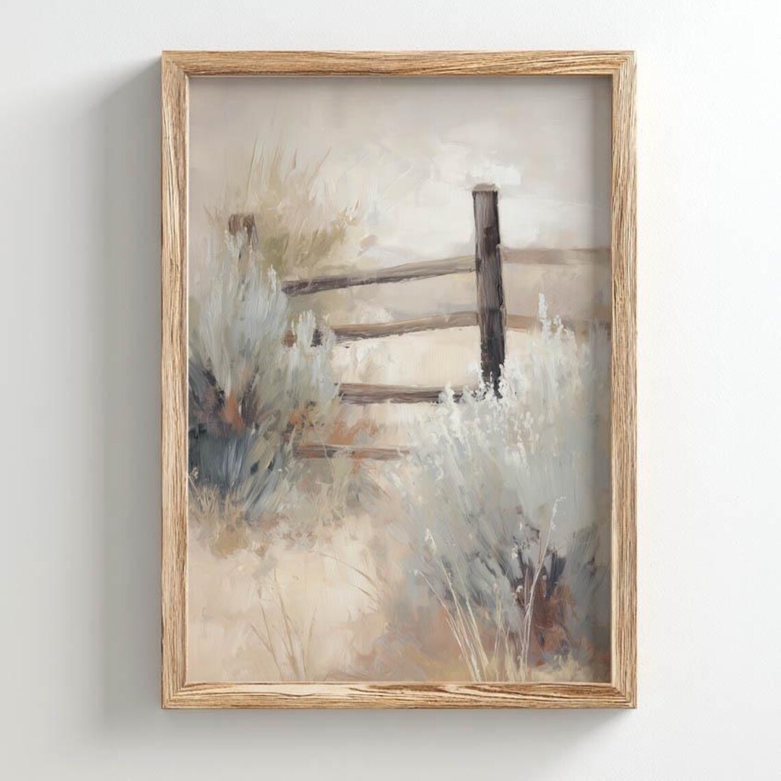 Rustic Wooden Fence, Vintage Farmhouse Poster Print