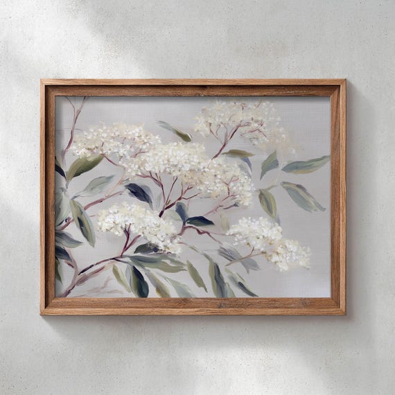 Elderflower Botanical Poster, Vintage Floral Art Print